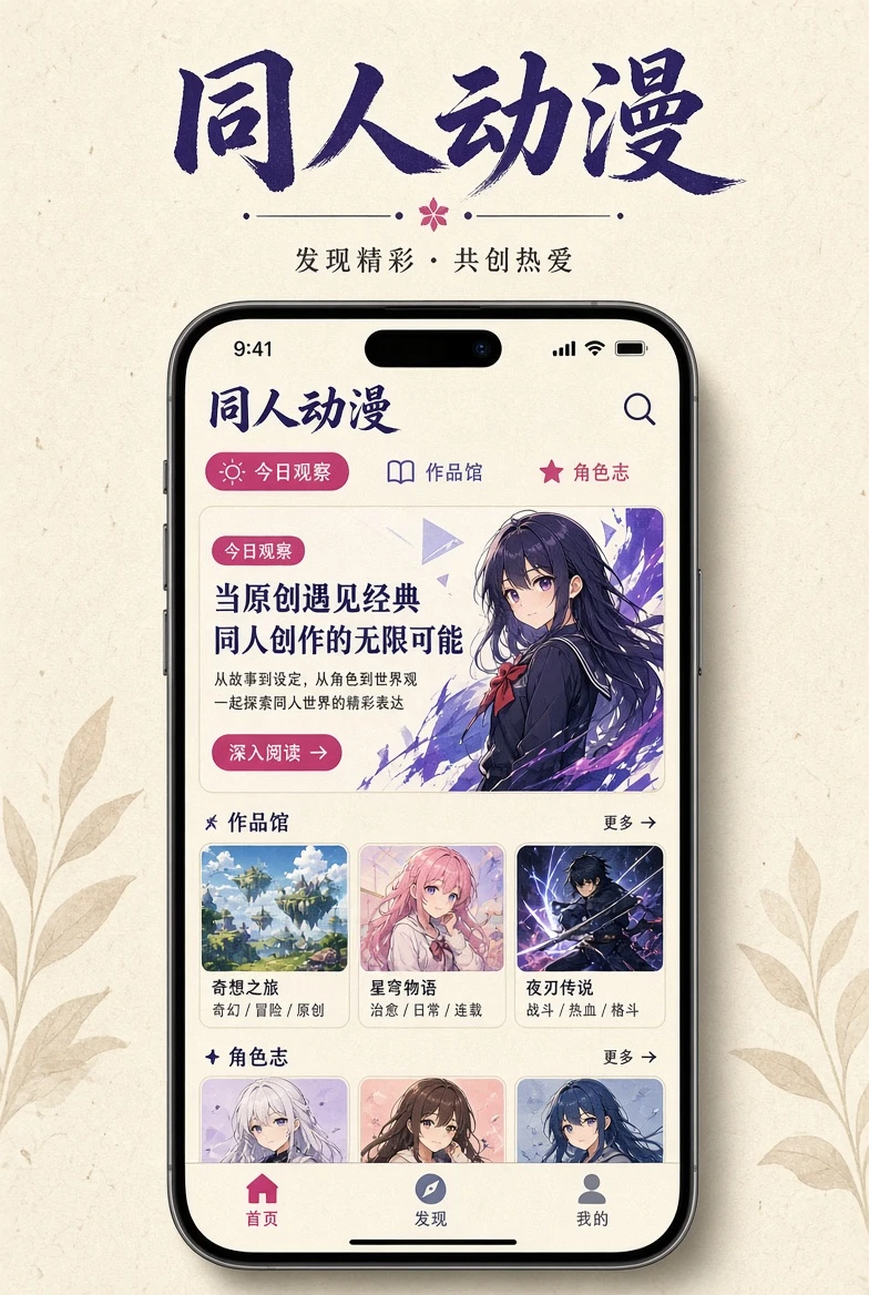 同人动漫APP移动阅读界面